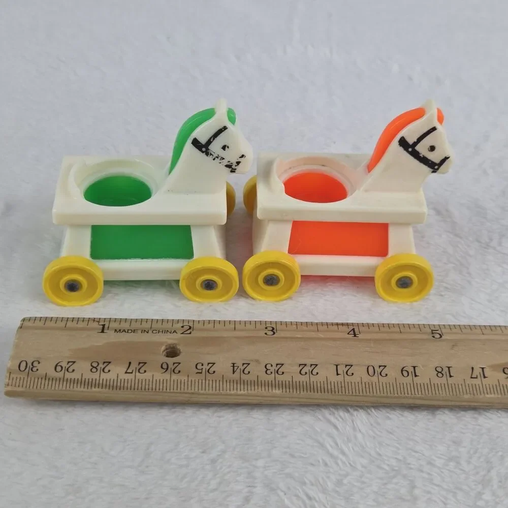 Vintage Fisher Price Little People Little Riders‎ Rocking Horses Lot Of 2